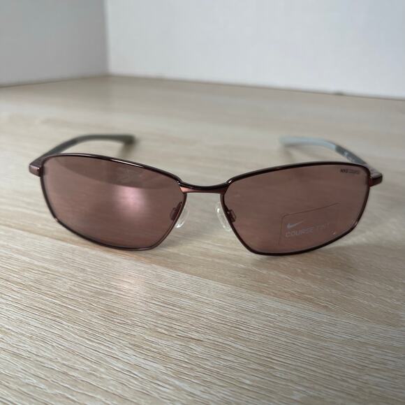 NWOT Nike Pivot Six E EV1092 220 Sunglasses Bronze Frame Nike Course WITH FLAW - Picture 2 of 10